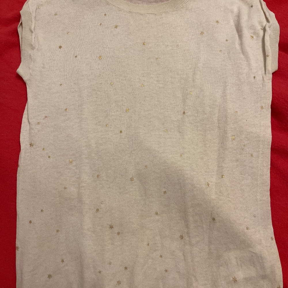 Tank Top white with golden stars -SUD EXPRESS French brand